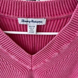 Tommy Bahama Women's V-Neck Sweater in Vibrant Pink